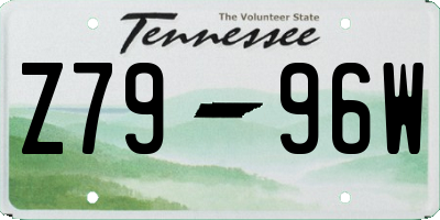 TN license plate Z7996W