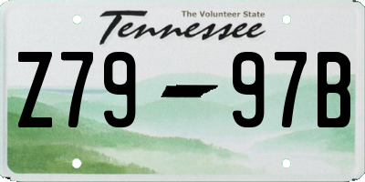 TN license plate Z7997B