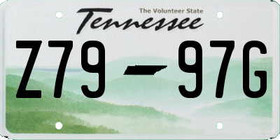 TN license plate Z7997G