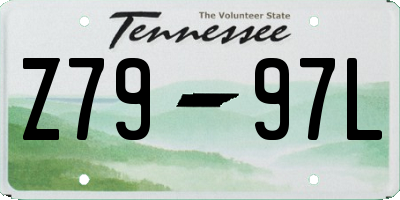 TN license plate Z7997L