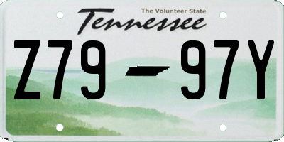 TN license plate Z7997Y