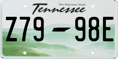 TN license plate Z7998E