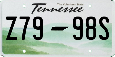 TN license plate Z7998S