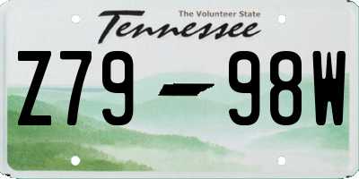 TN license plate Z7998W
