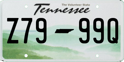 TN license plate Z7999Q
