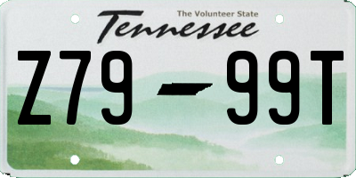 TN license plate Z7999T