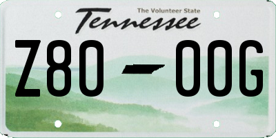 TN license plate Z8000G