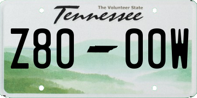 TN license plate Z8000W