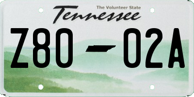 TN license plate Z8002A