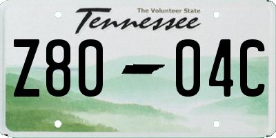 TN license plate Z8004C