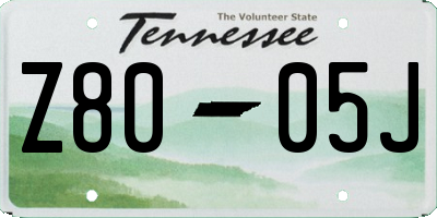 TN license plate Z8005J