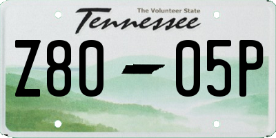 TN license plate Z8005P