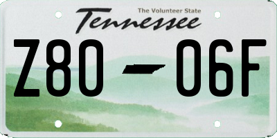 TN license plate Z8006F