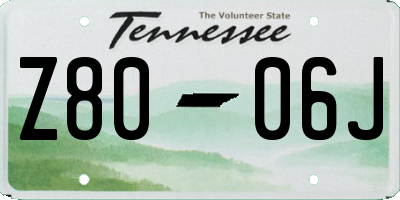 TN license plate Z8006J