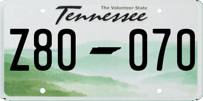 TN license plate Z8007O
