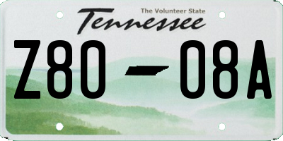 TN license plate Z8008A