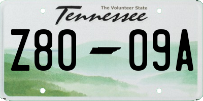 TN license plate Z8009A