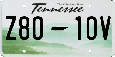 TN license plate Z8010V