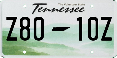 TN license plate Z8010Z