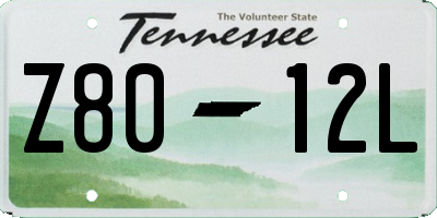 TN license plate Z8012L