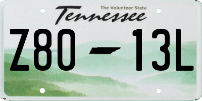 TN license plate Z8013L