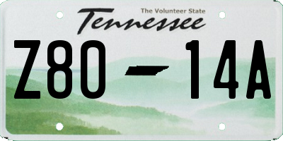 TN license plate Z8014A