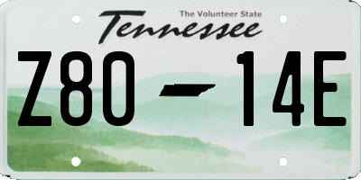 TN license plate Z8014E