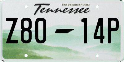 TN license plate Z8014P