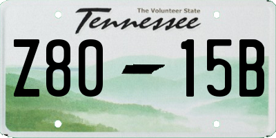 TN license plate Z8015B