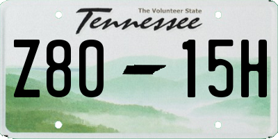 TN license plate Z8015H