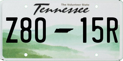 TN license plate Z8015R