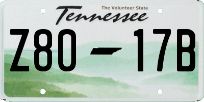 TN license plate Z8017B