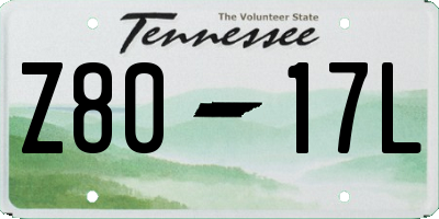 TN license plate Z8017L