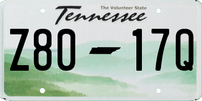 TN license plate Z8017Q