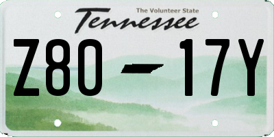TN license plate Z8017Y