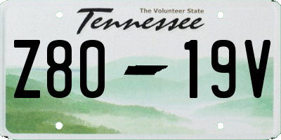 TN license plate Z8019V