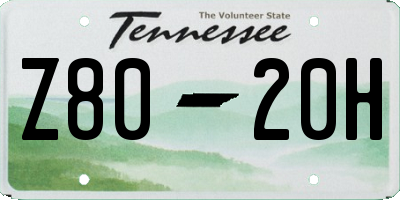 TN license plate Z8020H