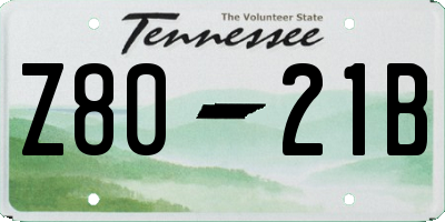 TN license plate Z8021B