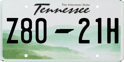 TN license plate Z8021H