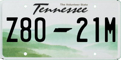 TN license plate Z8021M