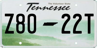 TN license plate Z8022T