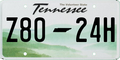 TN license plate Z8024H