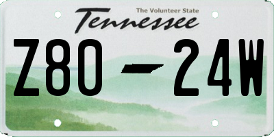 TN license plate Z8024W