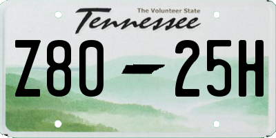 TN license plate Z8025H