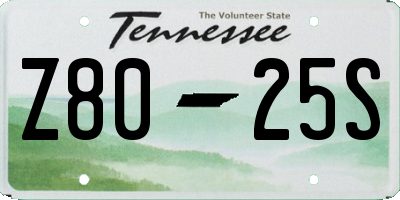 TN license plate Z8025S