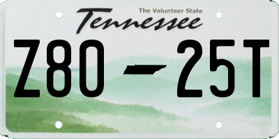 TN license plate Z8025T