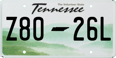 TN license plate Z8026L