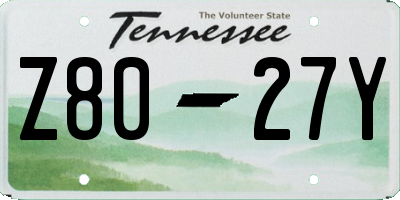 TN license plate Z8027Y