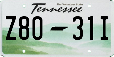 TN license plate Z8031I