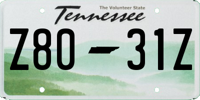 TN license plate Z8031Z